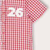 Button-down plaid shirt - red