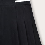 Pleated elastic-waist skirt - navy