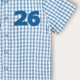 Button-down plaid shirt - blue