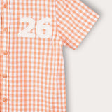 Checkered button-down shirt - orange