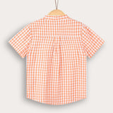 Checkered button-down shirt - orange