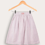 Striped skirt with pockets - cherry
