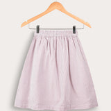 Striped skirt with pockets - cherry