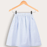 Striped skirt with pockets - light blue
