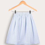 Striped skirt with pockets - light blue