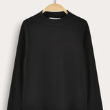 Ribbed Pastel Half-Golf - Black
