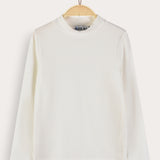 Half-zip pastel ribbed knit - Beige
