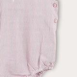 Striped jumpsuit with suspenders - Cherry