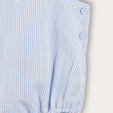 Striped overalls with suspenders - light blue