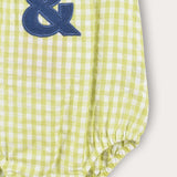 Checkered suspender jumpsuit - lime