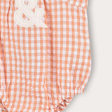 Checkered suspender jumpsuit - orange