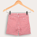 Checkered shorts - red