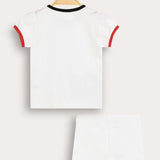 Set with a country house pattern - white