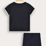 Set with a country house pattern - Navy