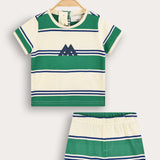 Striped Baby Set - Green