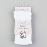 Stretchy cotton tights - white