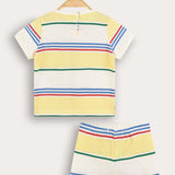 Striped Baby Set - Yellow
