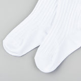 Stretchy cotton tights - white
