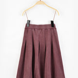 Pleated Waffle Skirt - Burgundy