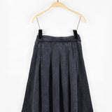 Pleated Waffle Skirt - Navy