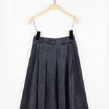 Pleated Waffle Skirt - Navy