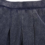 Pleated Waffle Skirt - Navy