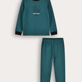 Ribbed home pajamas - green