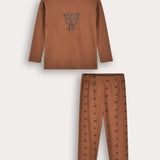 Good Night Rib Pajamas - Brown