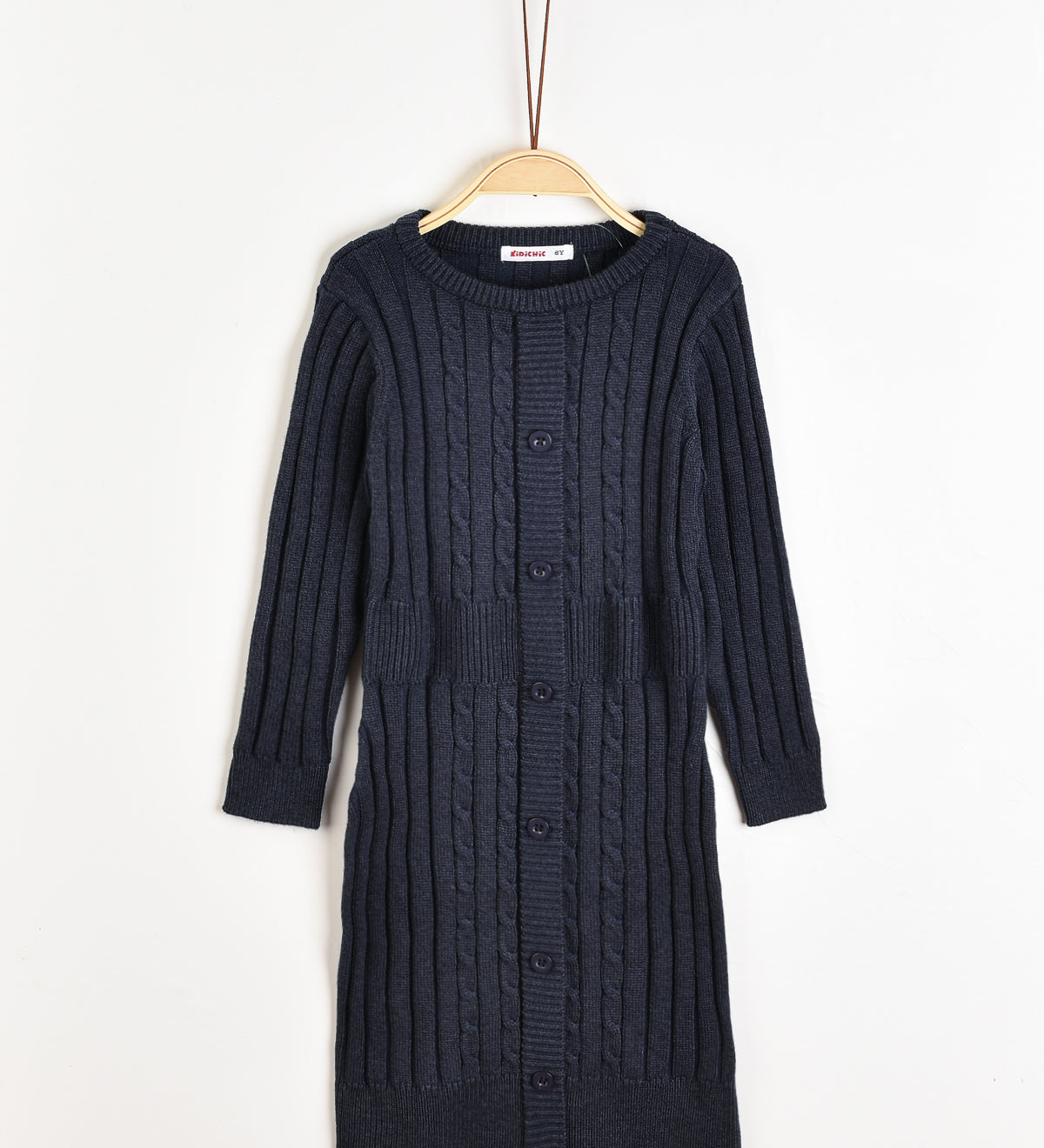 Buttoned knit dress - Navy