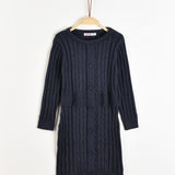 Buttoned knit dress - Navy