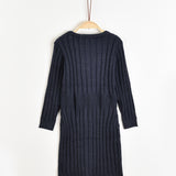 Buttoned knit dress - Navy