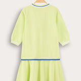 Polo dress with zipper - lime