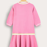 Polo dress with zipper - pink