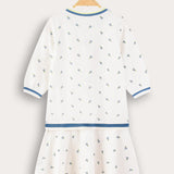 Polo dress with zipper - blue