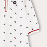 Polo dress with zipper - cream