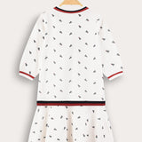Polo dress with zipper - cream