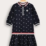 Polo dress with zipper - Navy