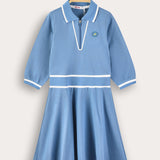 Polo dress with collar - blue