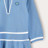 Polo dress with collar - blue