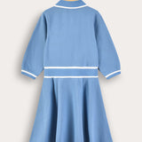 Polo dress with collar - blue