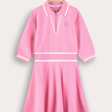 Polo dress with collar - pink
