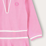Polo dress with collar - pink