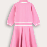 Polo dress with collar - pink