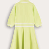 Polo dress with collar - lime