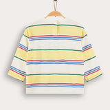 Striped shirt with emblem - yellow