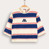 Striped shirt with emblem - Royal