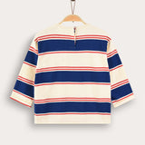 Striped shirt with emblem - Royal