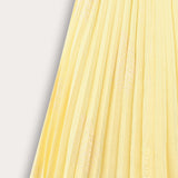 Striped skirt with leaf embroidery - yellow