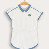 Polo collar overalls - cream