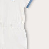 Polo collar overalls - cream